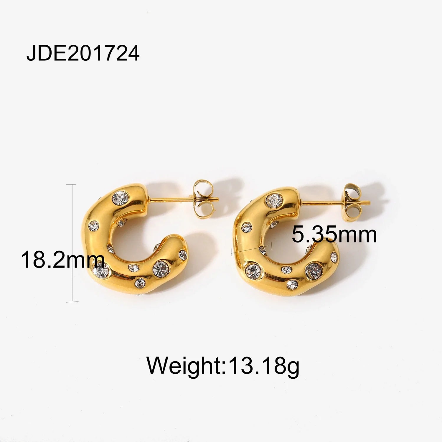 Joyce Hammered Pearl Hoops - Gold Variant A