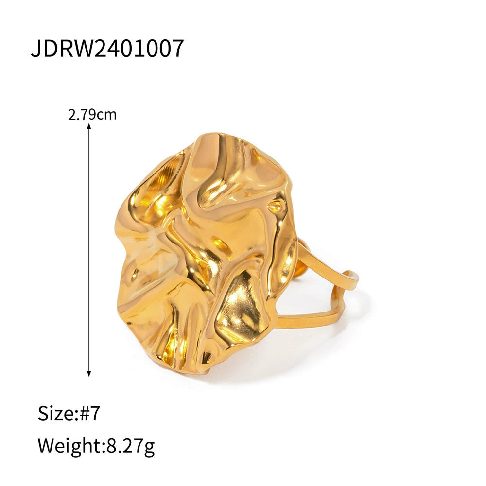 Rooney Textured Gold Jewelry - Hammered Ring [C0VHVSZX]