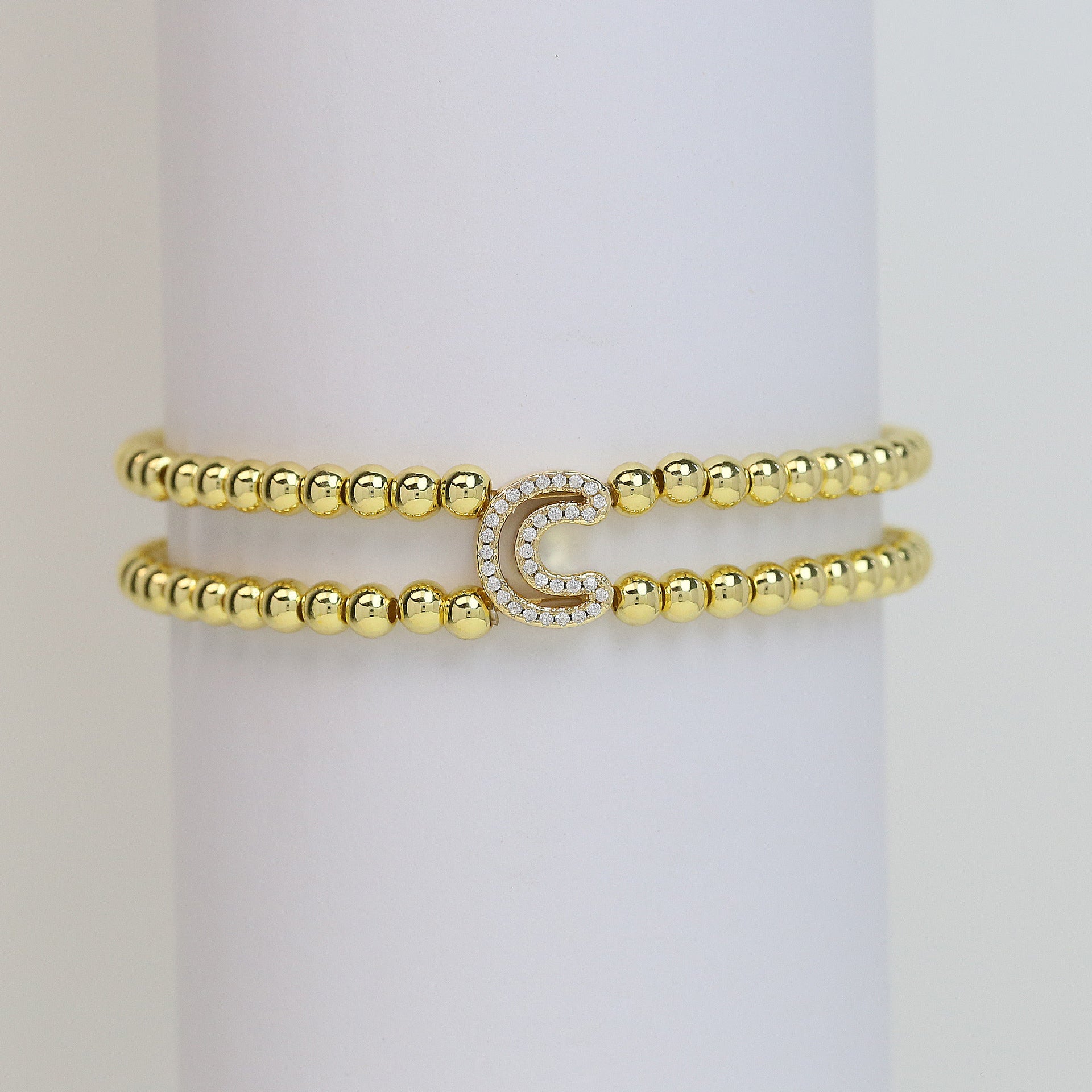 Alexandra Bubble Initial Bracelet - C [LY82WQSB]