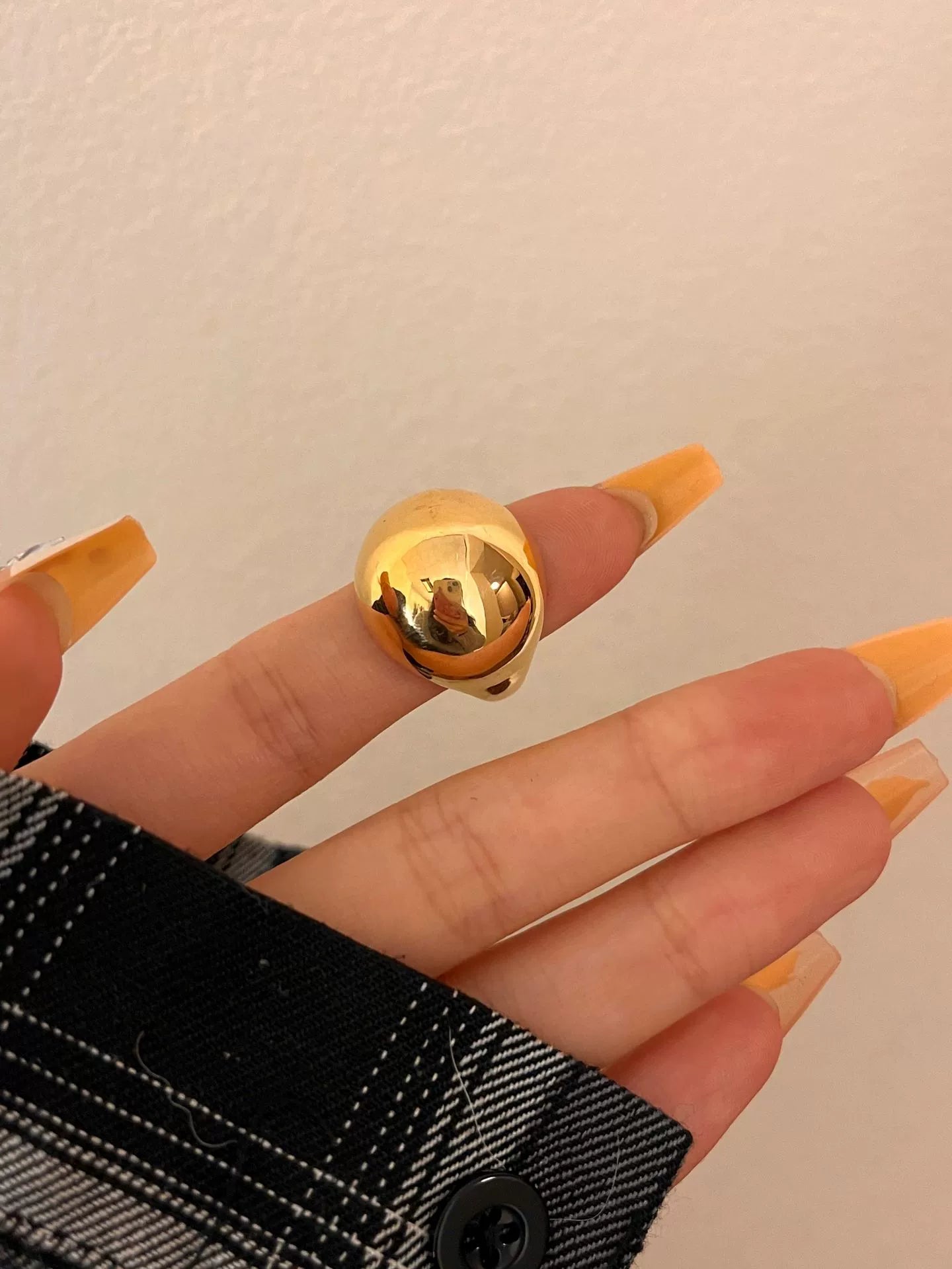 Martina Glossy Oval Ring - Gold [XJ9SIFZO]