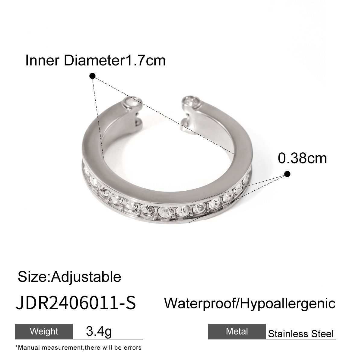 Arlynn Natural Stone Steel Ring - JDR2406011-S [JVNXY079]