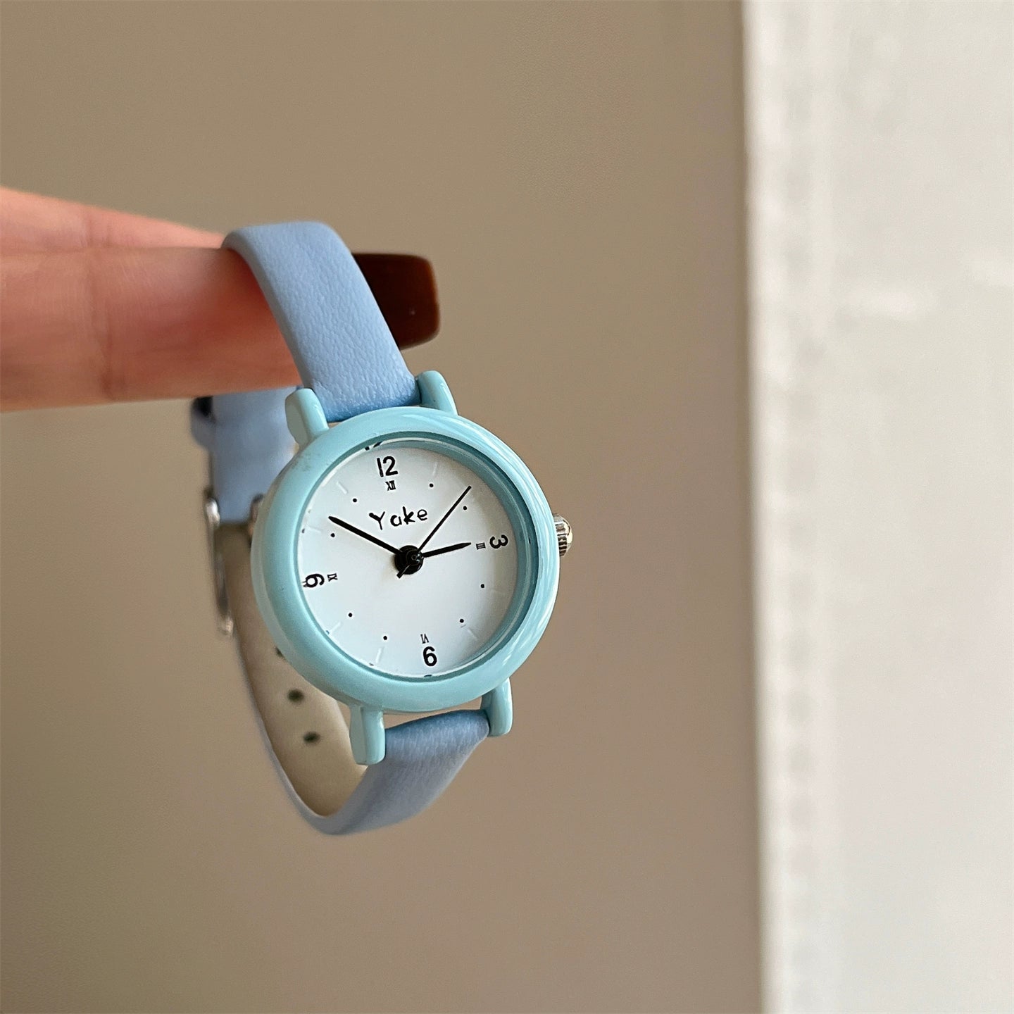 Emmerson Petite Leather Watch - Blue Strap (Yake) [ZXIST9L7]