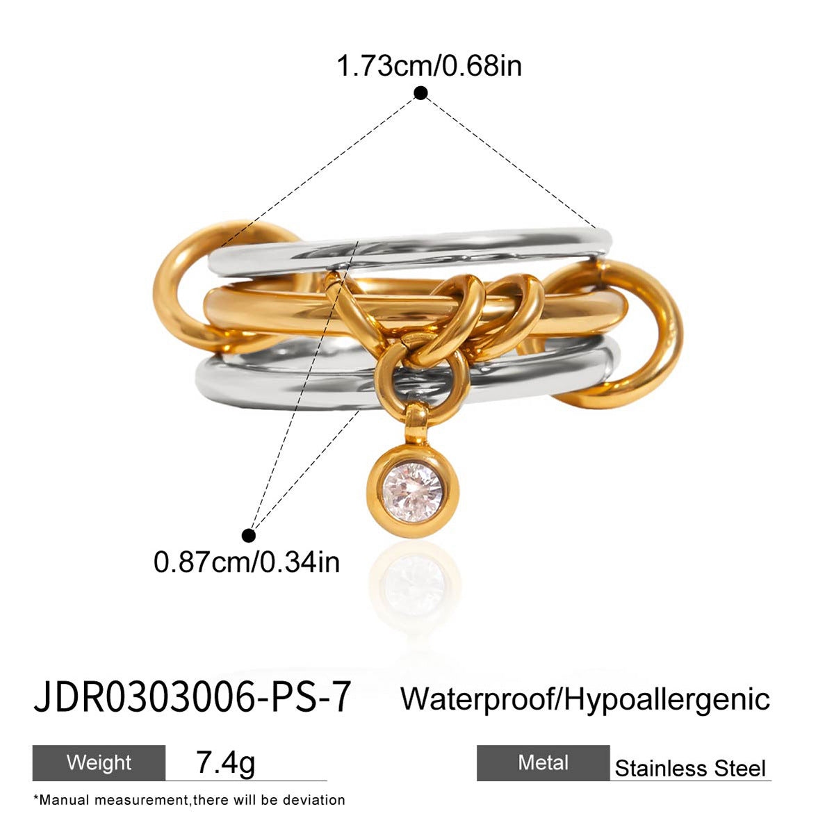 Nico Delicate Stacking Rings - Silver Tone Plain Band [8YB269XR]