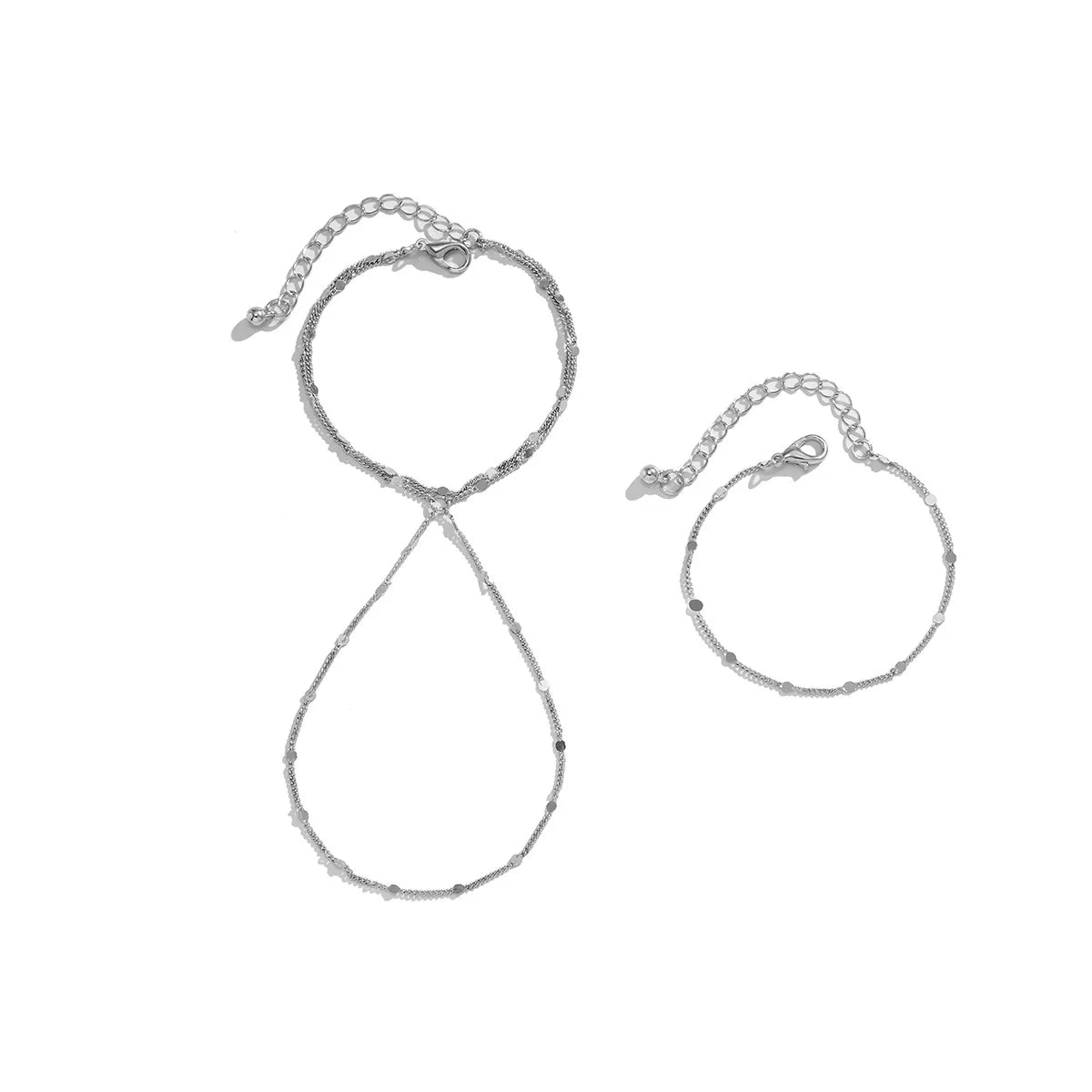 Ryen Layered Hand Chain Set - Silver Set