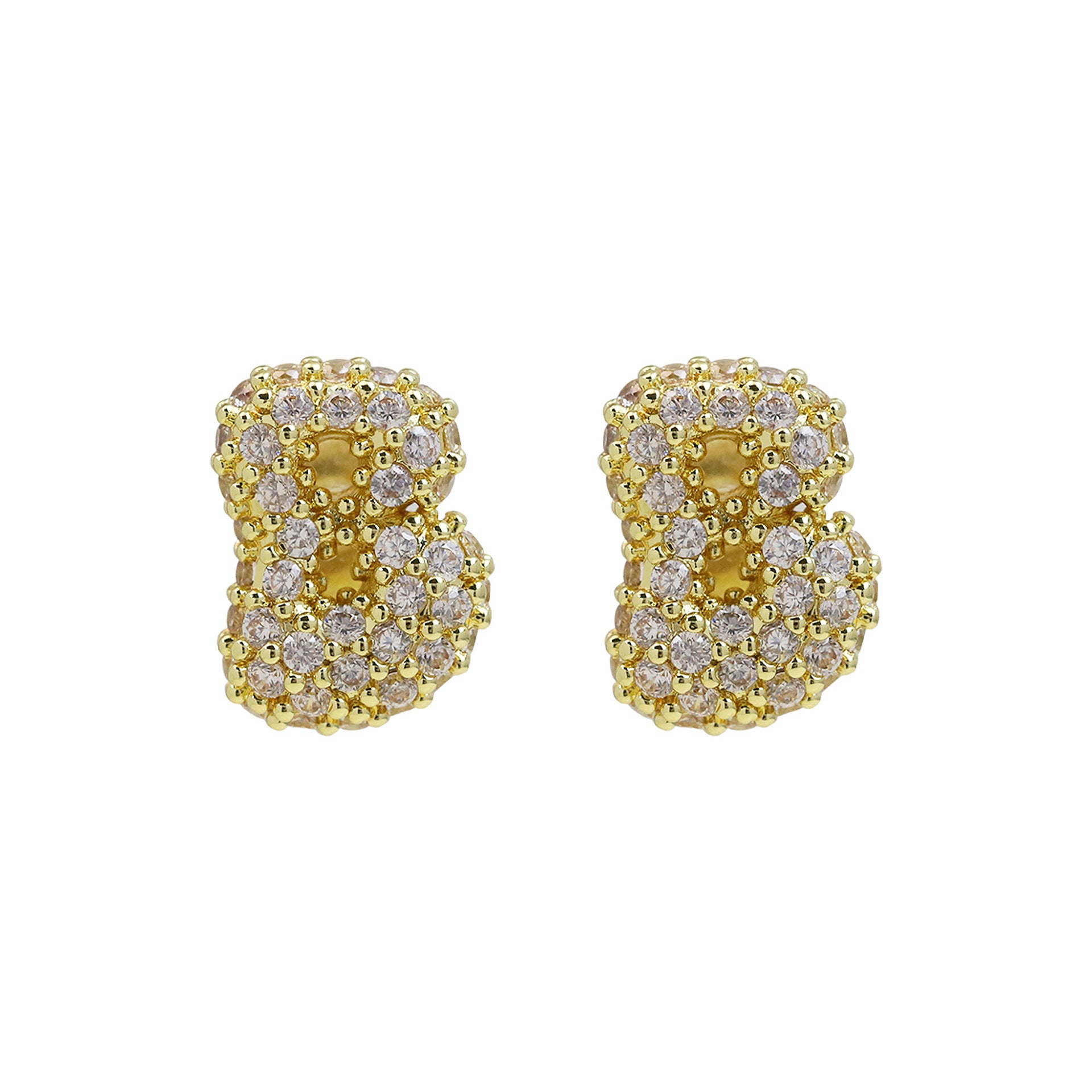 Lillyann Zircon Bubble Letter Earrings - B [XH8YF0I9]