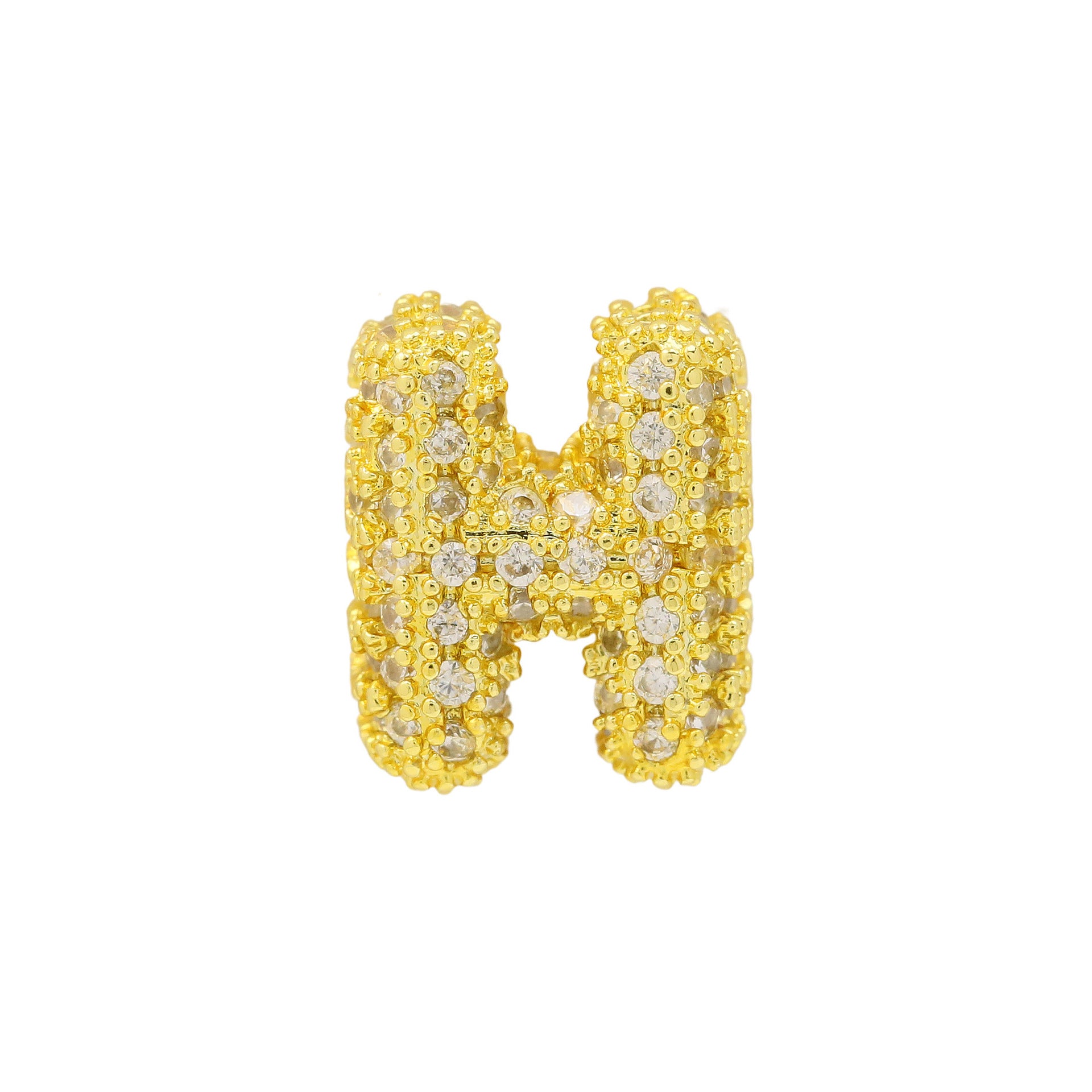 Jehlani Zircon Bubble Letter Necklace - Gold H Pendant [ADZGJ8KZ]
