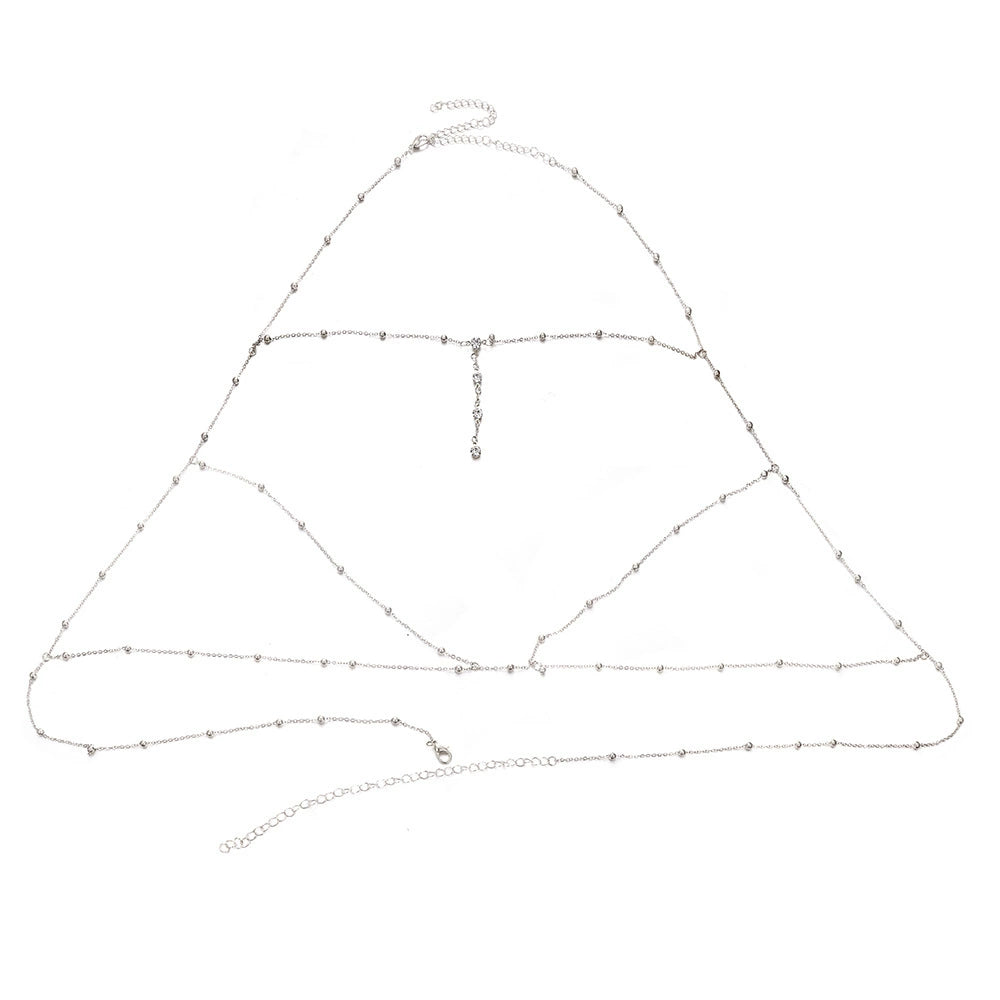 Lailah Rhinestone Body Chain - Silver [ME3L662O]