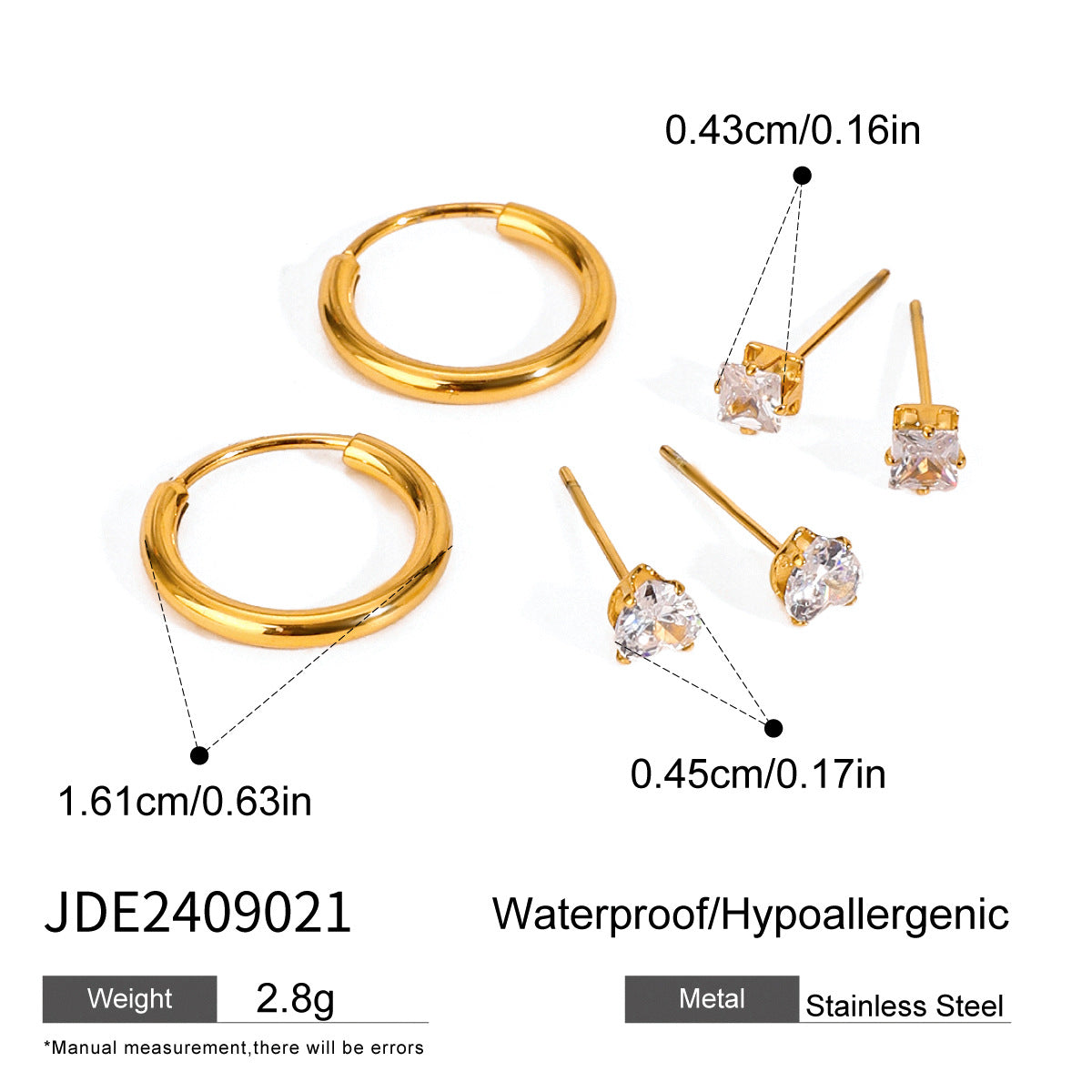Kaiah Three-Pair Earring Set - JDE2409021 [2NEM6JBK]