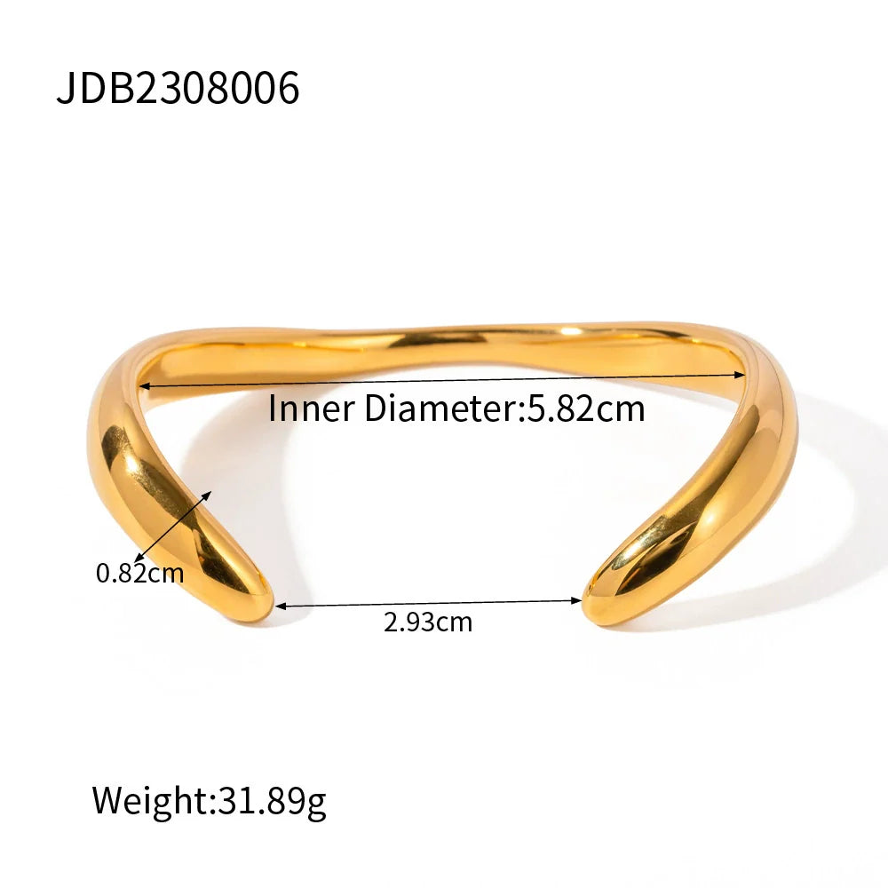 Owen Irregular Gold Bangle - JDB2308006