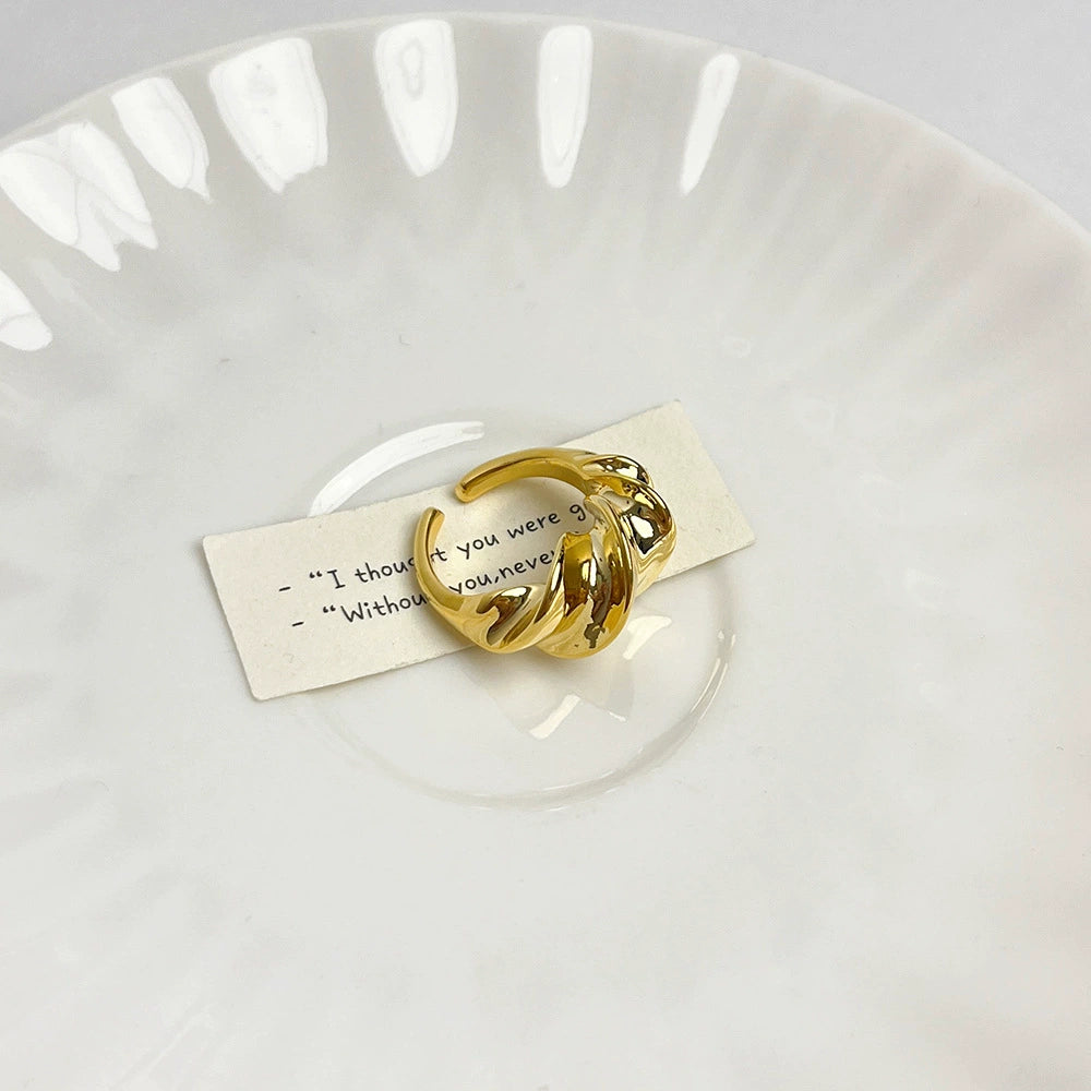 Ameera Geometric Open Ring - Spiral Gold Ring [9LNDYU3G]