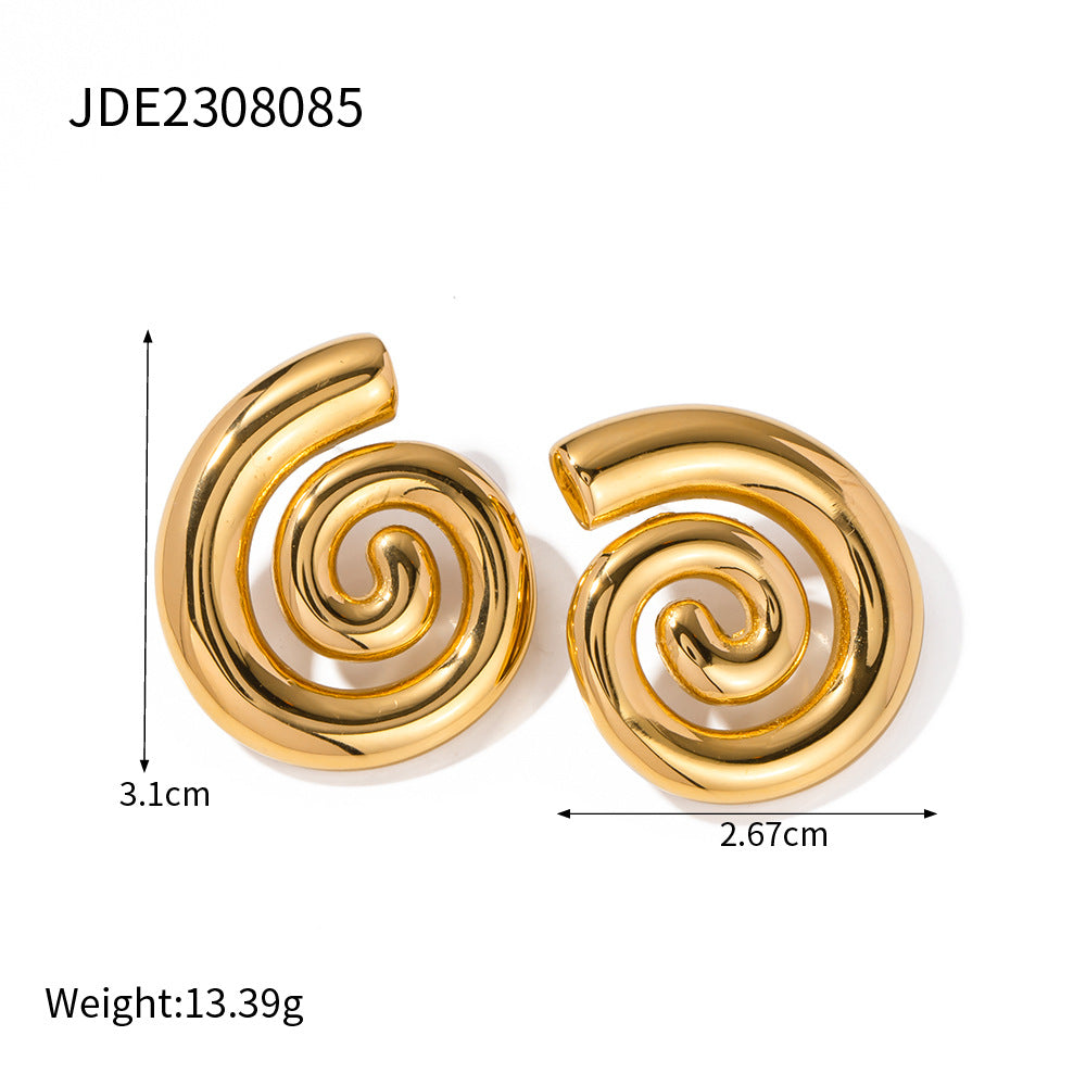 Lively Twisted Hoop Earrings - Gold Finish [CQ5W7DHB]