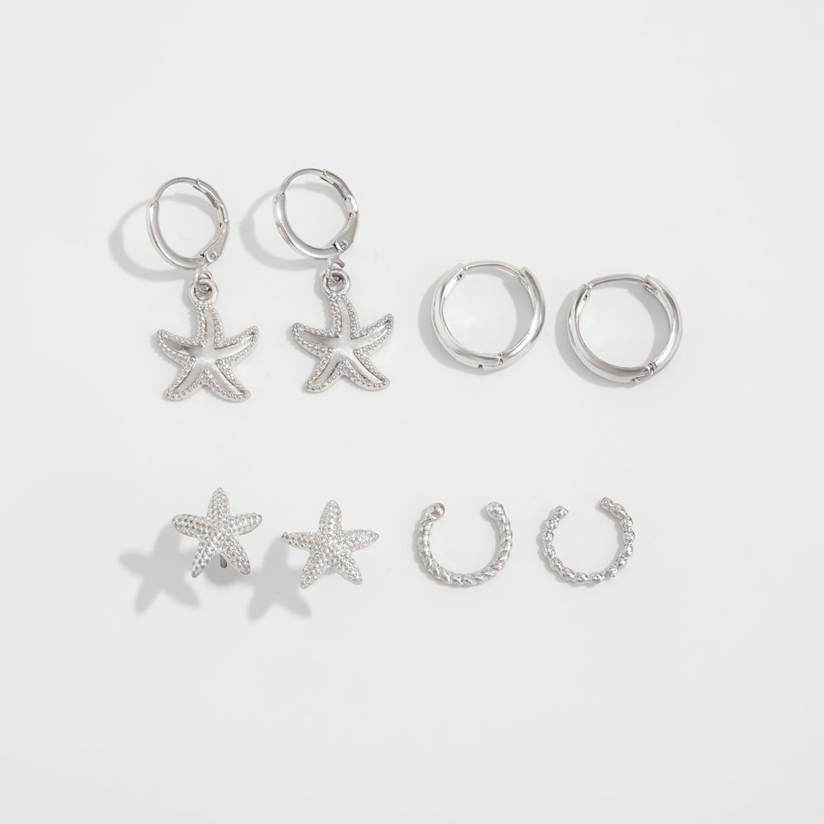 Yides Starfish Ear Cuff Set - Silver [G2BX44N4]