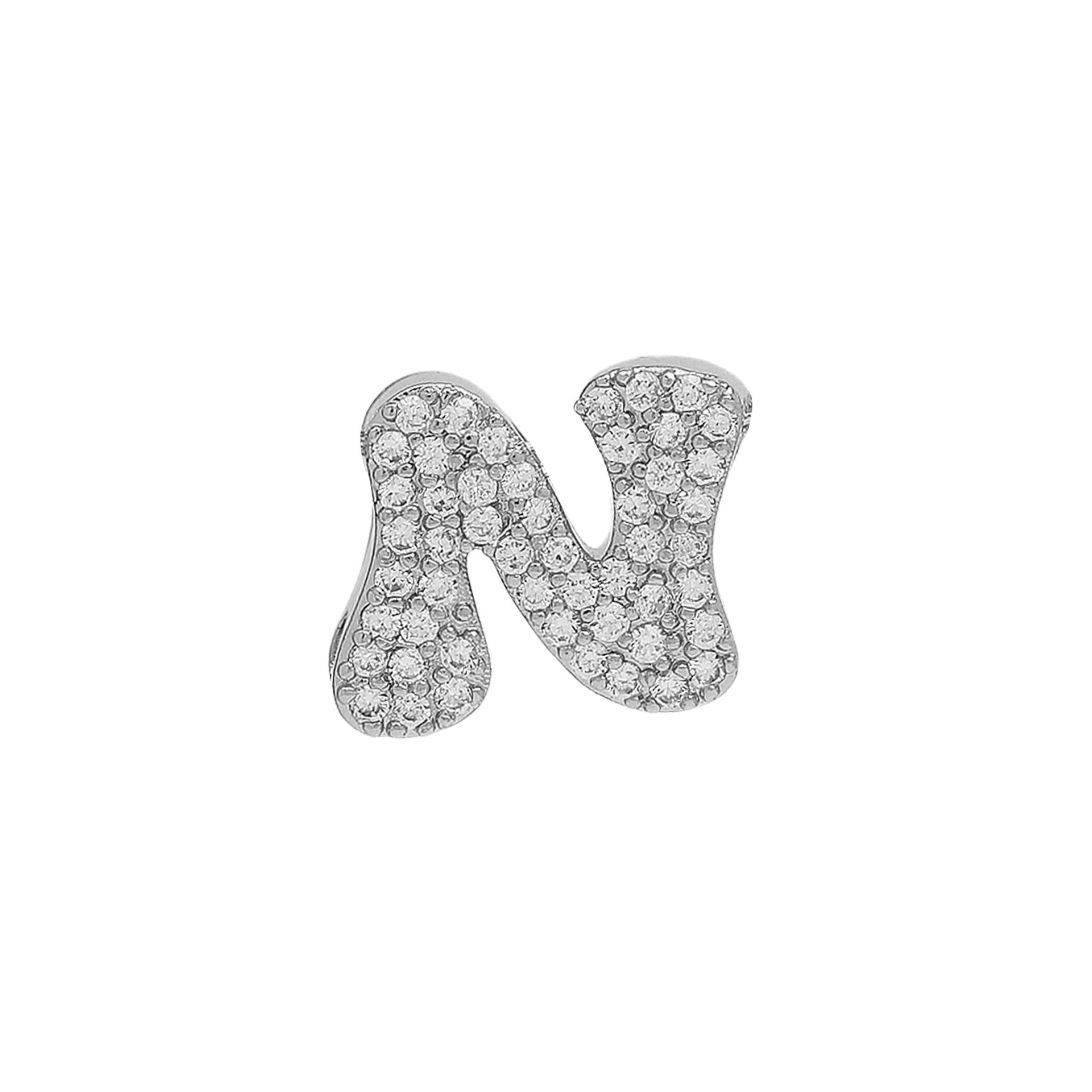 Abella Dainty Initial Jewelry - Silver N Initial Pendant [IX3HZPEK]