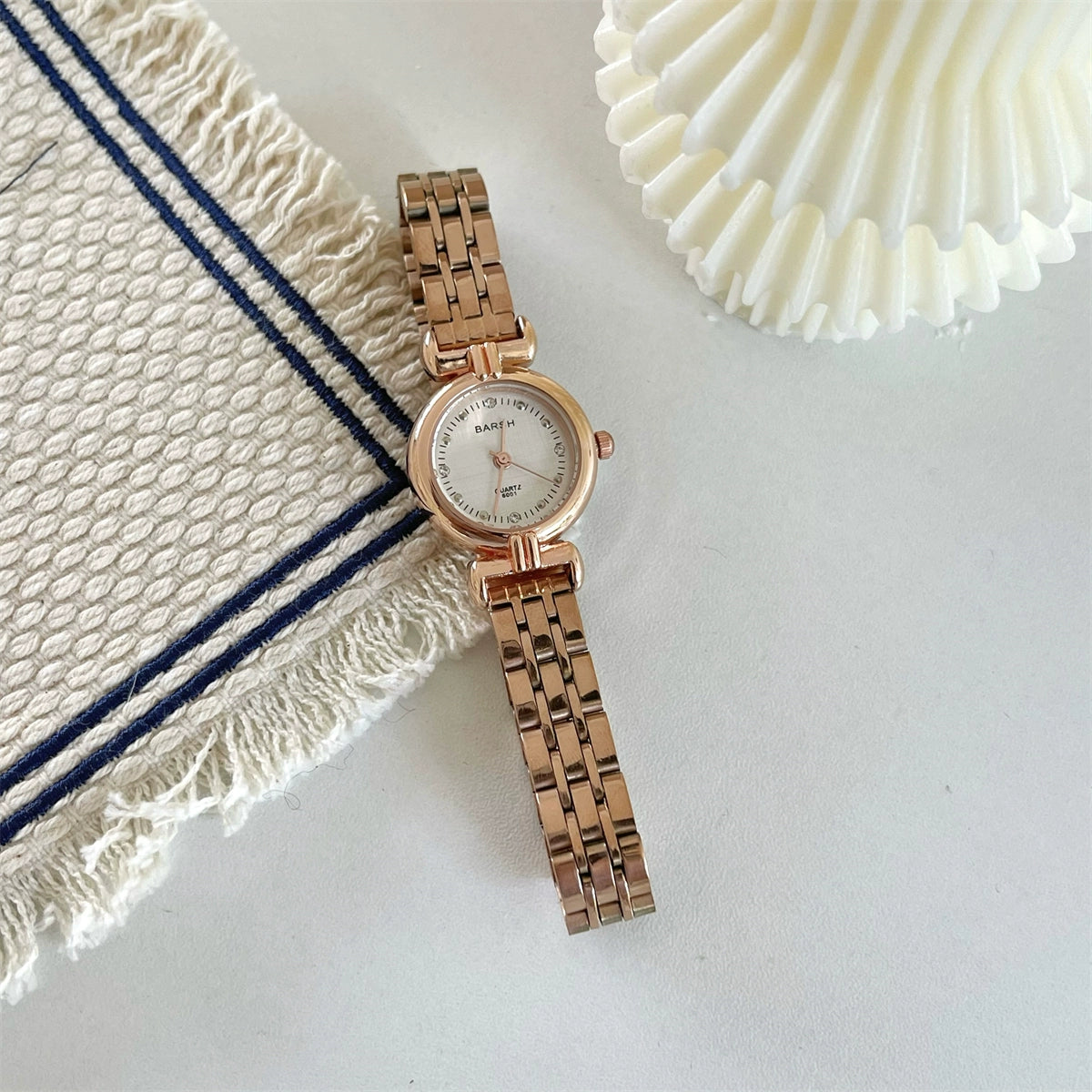 Jameson Vintage Mesh Watch - Rose Gold White Face [W5NGN2L7]
