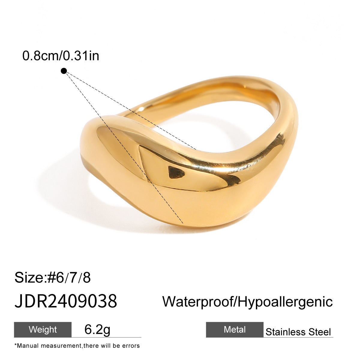 Amaria Chunky Geometric Ring - Gold Tone (Size 6) [IOEBHHG2]