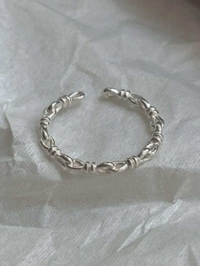 Zehra Braided White Stone Ring - Braided Ring