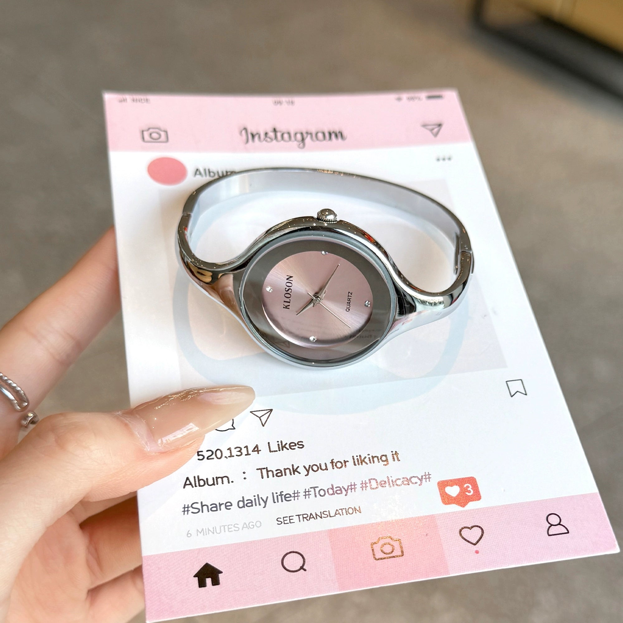 Mylene Elegant Bracelet Watch - Girly Pink [NROOK5GO]