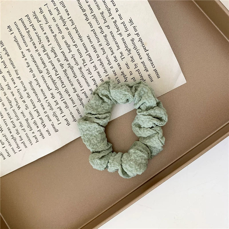 Adriana Pleated Scrunchie - Green [1U5UCYJP]