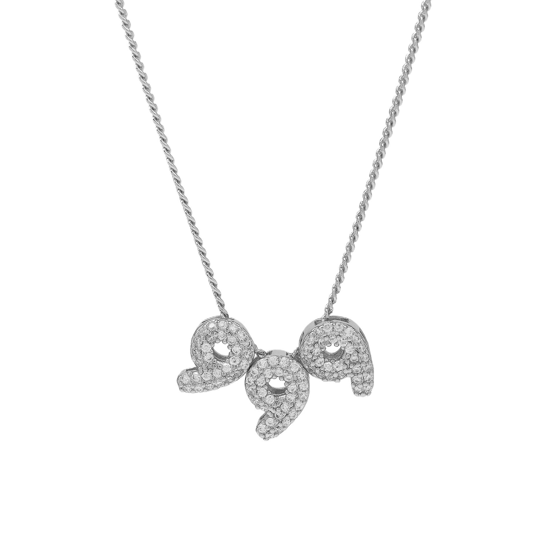 Christie Angel Number Pendant Necklace - 999 Silver [MCE7C6E0]