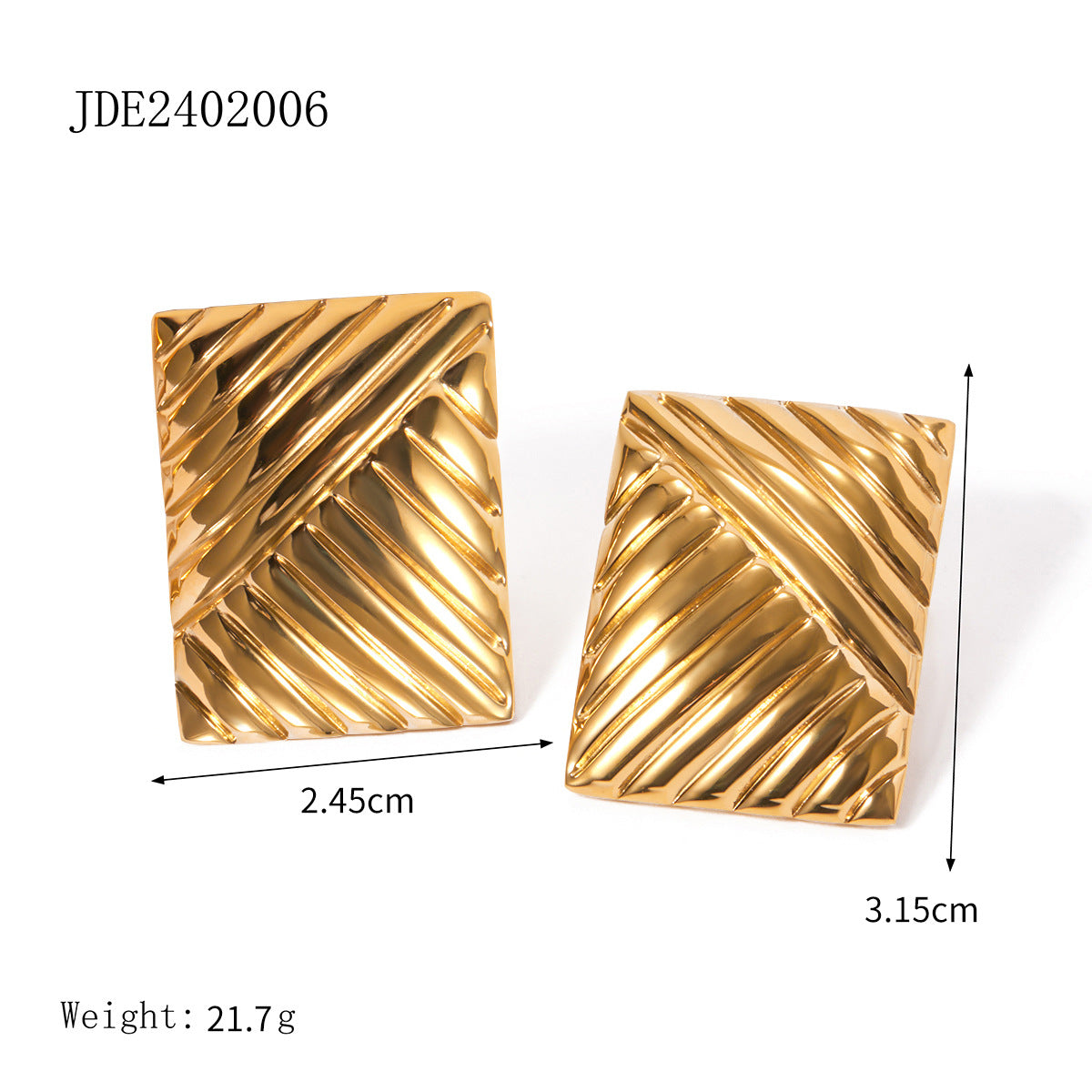 Parisa Geometric Stud Earrings - JDE2402006 [SV66XV11]