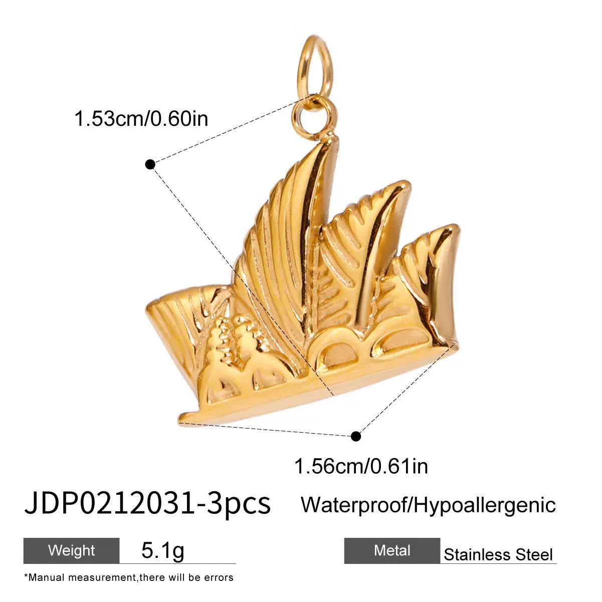 Kaylea Titanium Charm Pendants - JDP0212031-3pcs [3OYG0TNQ]
