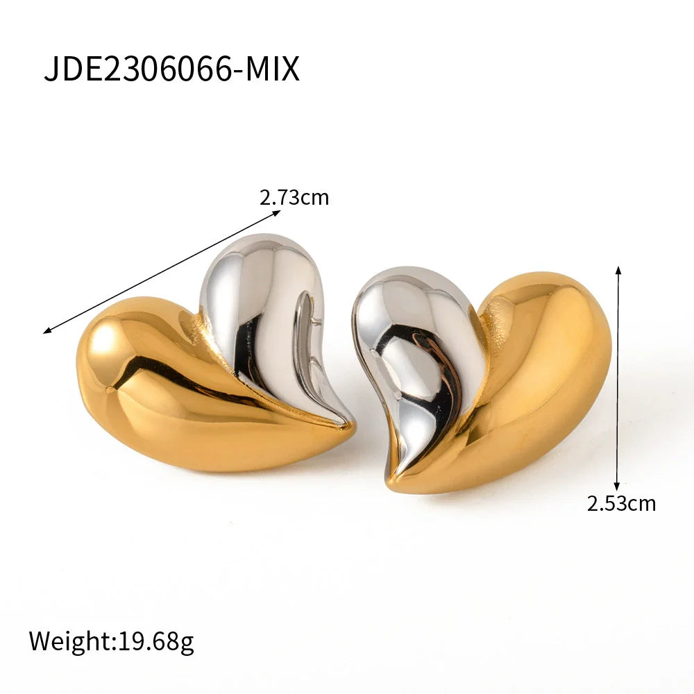 Kaylani Liquid Heart Earrings - JDE2306066-MIX