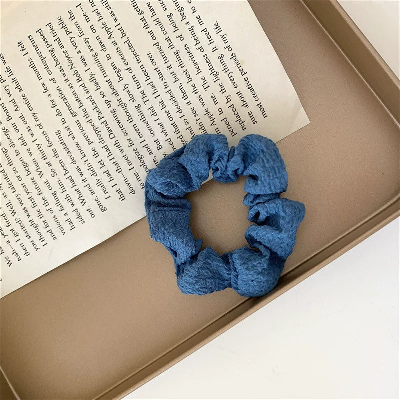 Adriana Pleated Scrunchie - Dark Blue [C3ADX4AF]