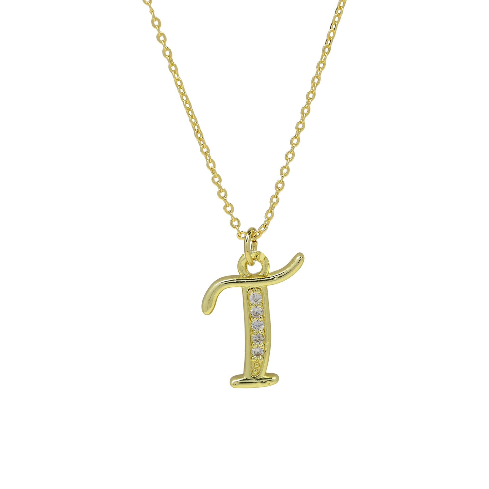 Winifred Delicate Alphabet Necklace - Letter T [85OAD0NI]