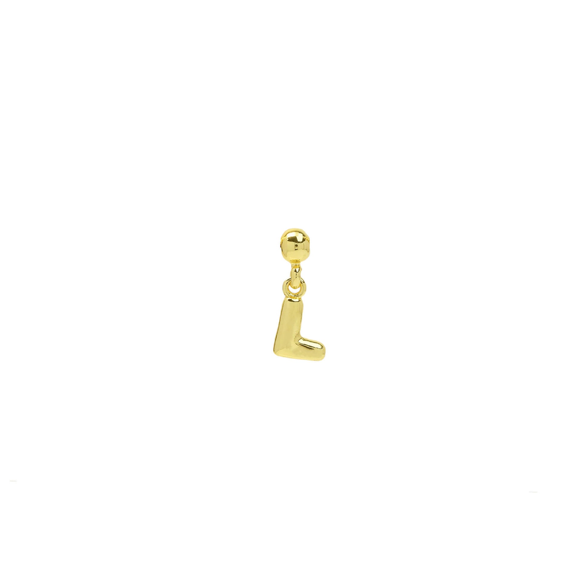 Yana Gold Bubble Initial Necklace - Gold Bubble Letter L Necklace [SQ2317CS]