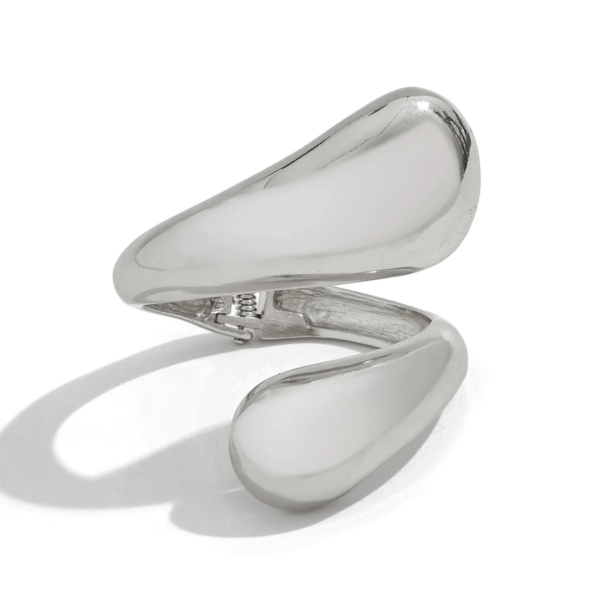 Aashna Teardrop Coil Bangle - Silver