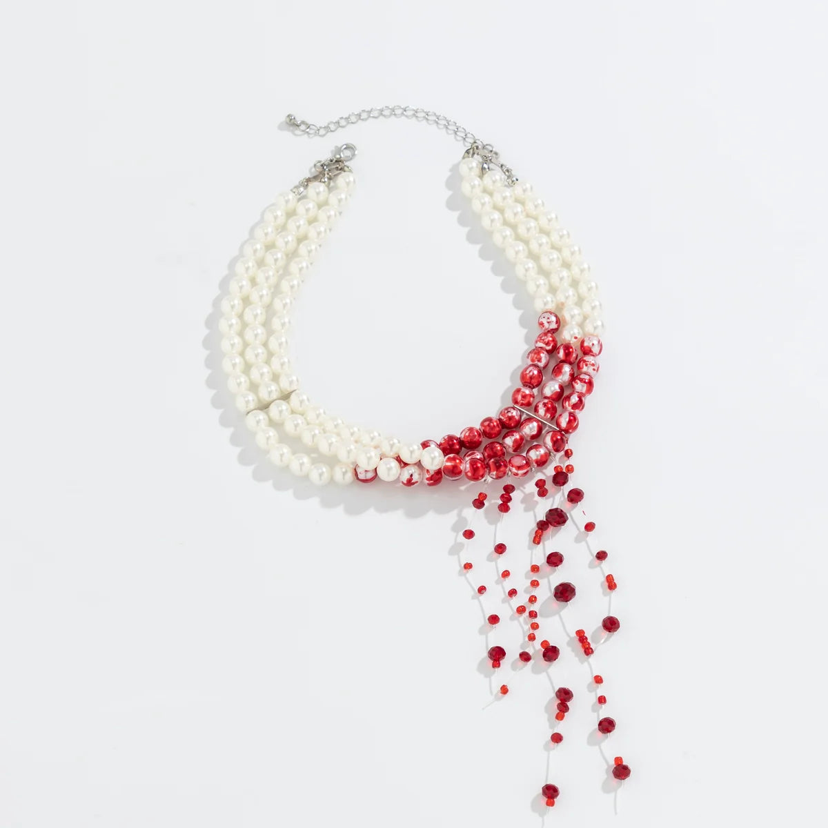 Laurynn Gothic Pearl Choker - Silver (Custom with Middle Divider)