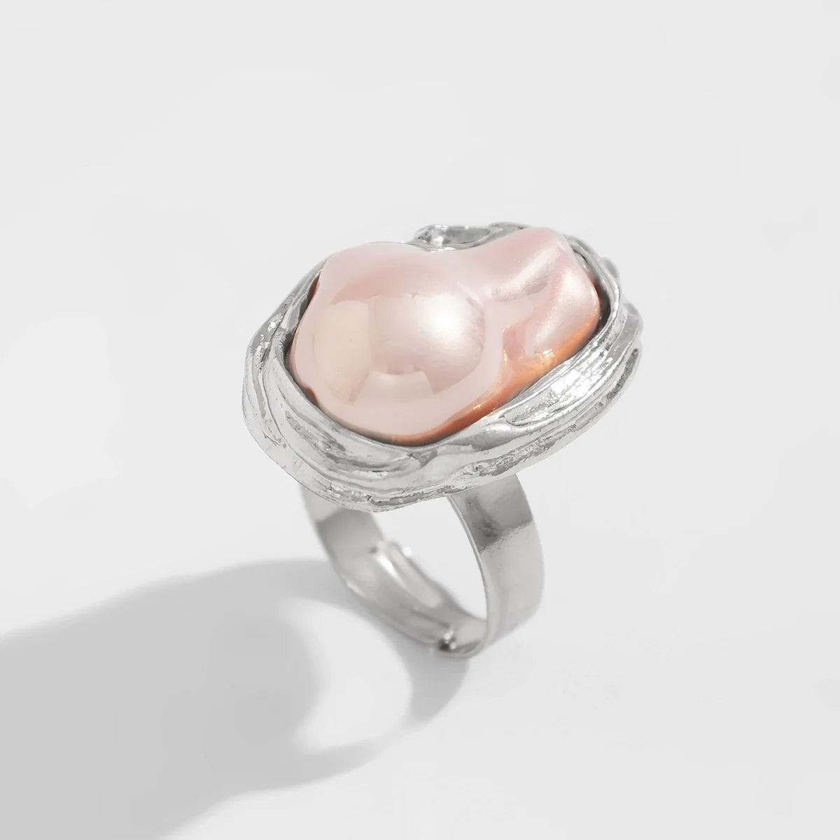 Celestine Baroque Pearl Ring - Pink Silver
