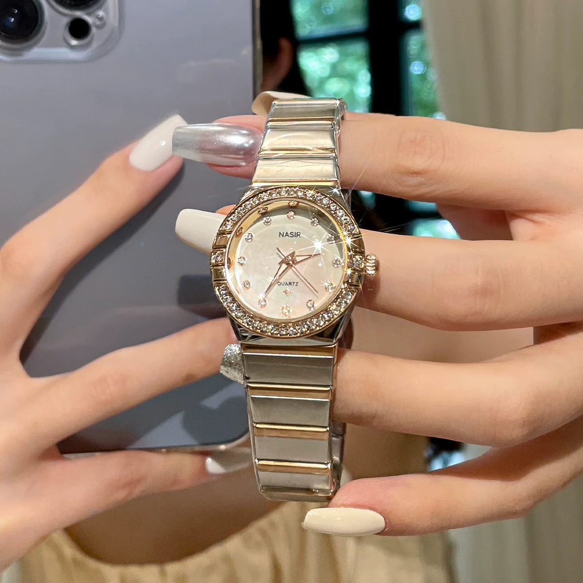 Virginia Constellation Embellished Watch - Rose Gold White