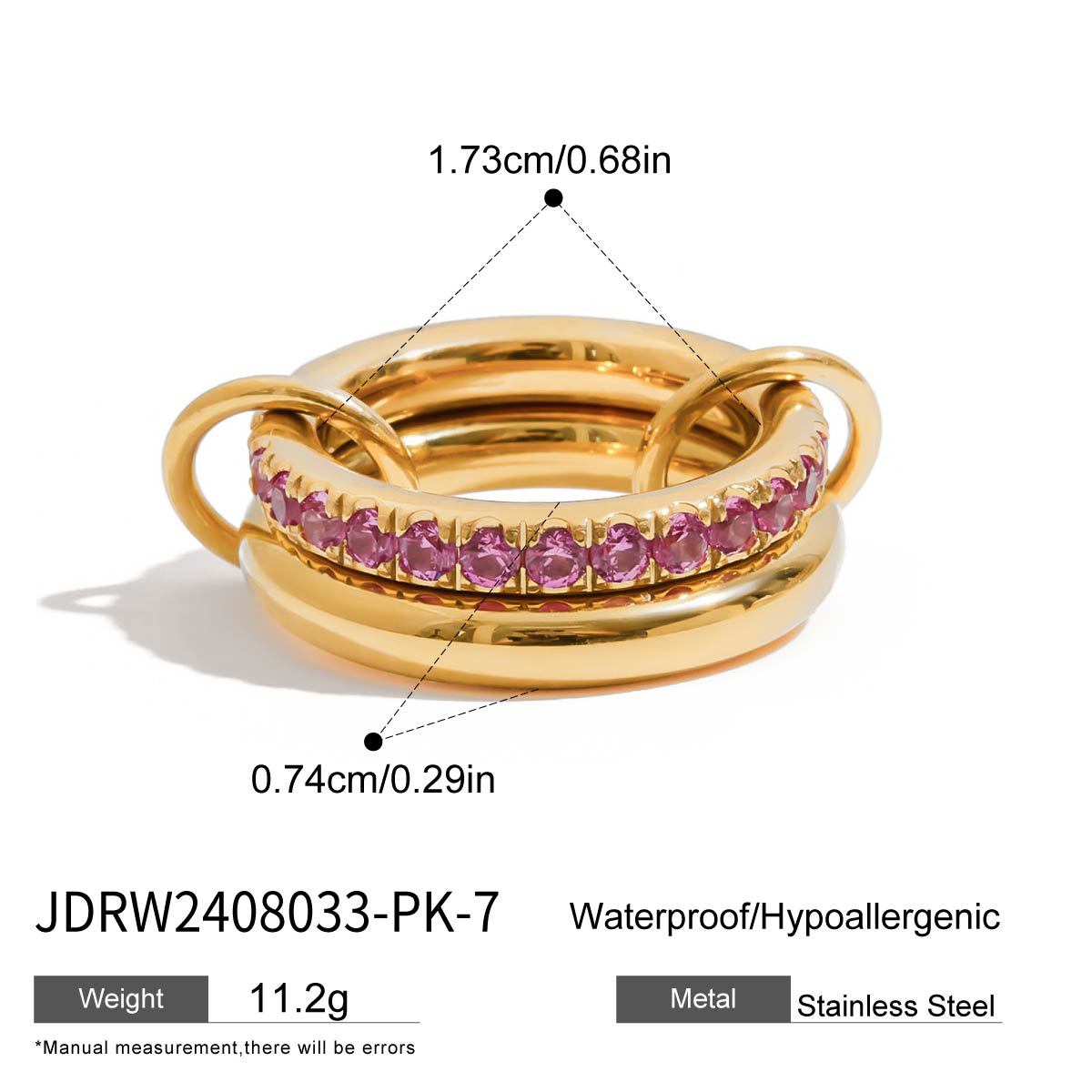 Anshika Pink Zircon Statement Ring - JDRW2408033-PK-7 [A6178R38]