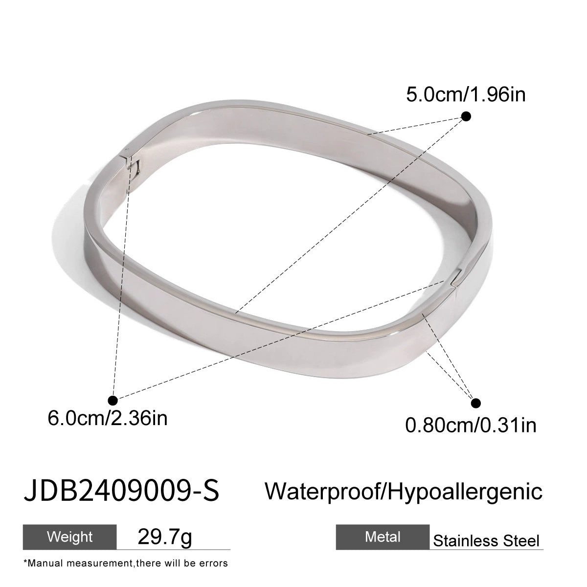 Karyn Titanium Steel Cuff Bracelet - JDB2409009-S [M43RGD4C]
