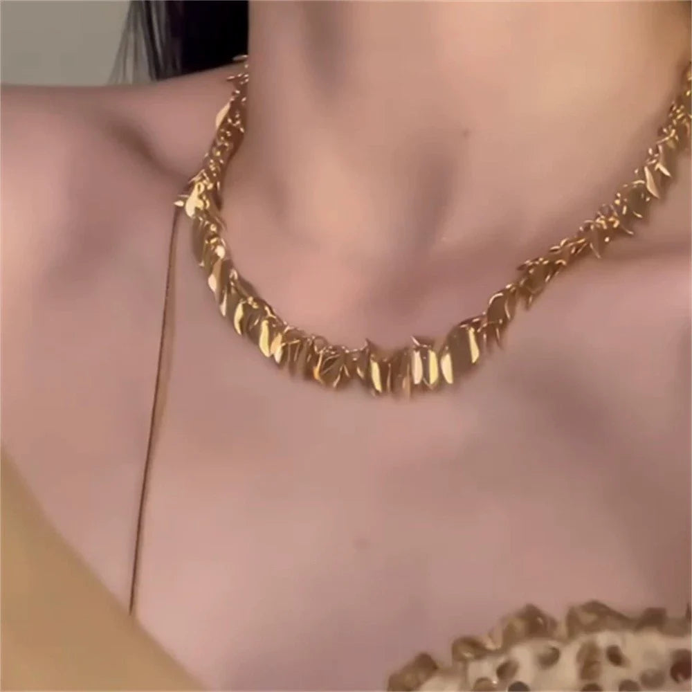 Lakin Golden Wheat Necklace - Pull-Adjustable