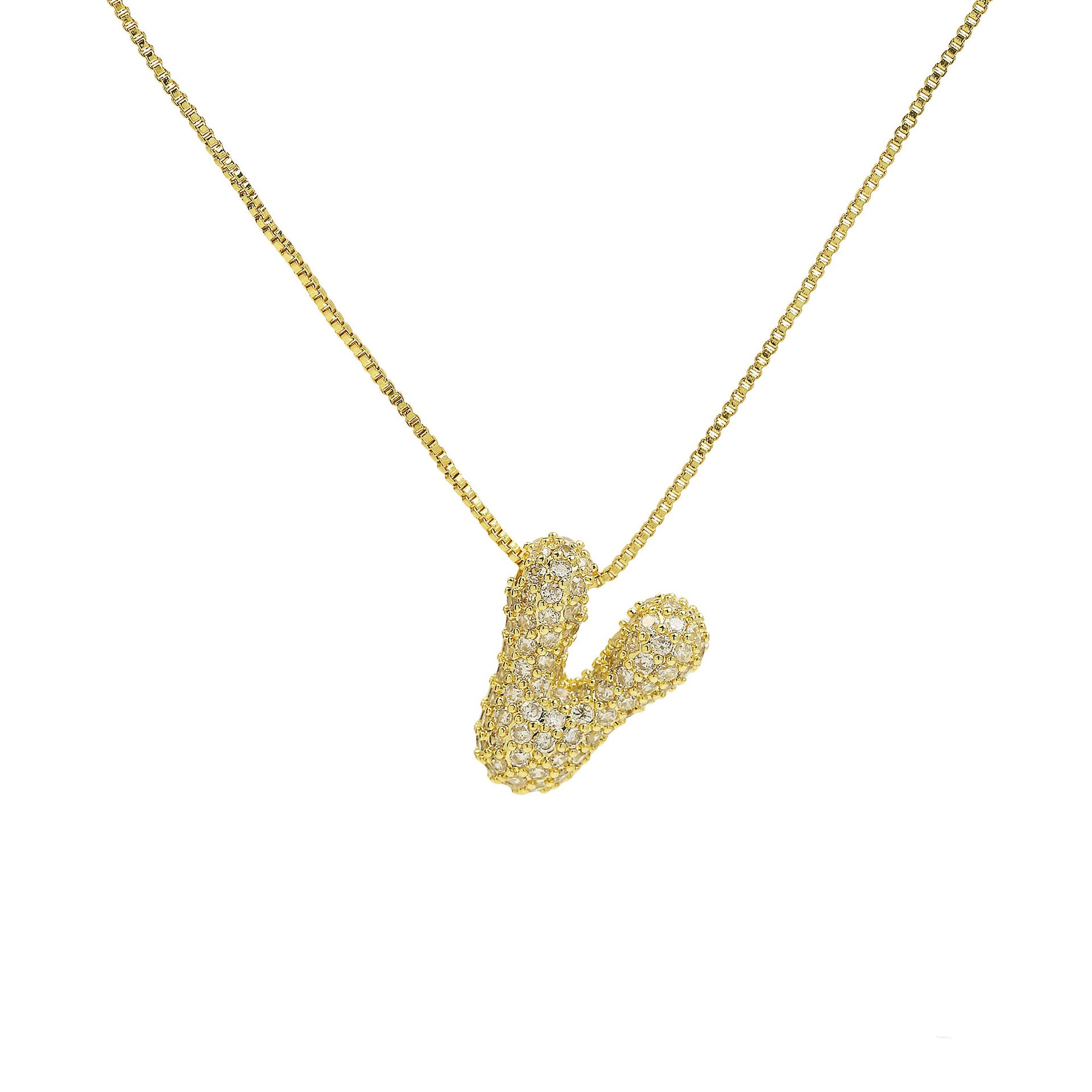 Francis Bubble Initial Necklace - Gold Necklace V [SV51Z5WZ]