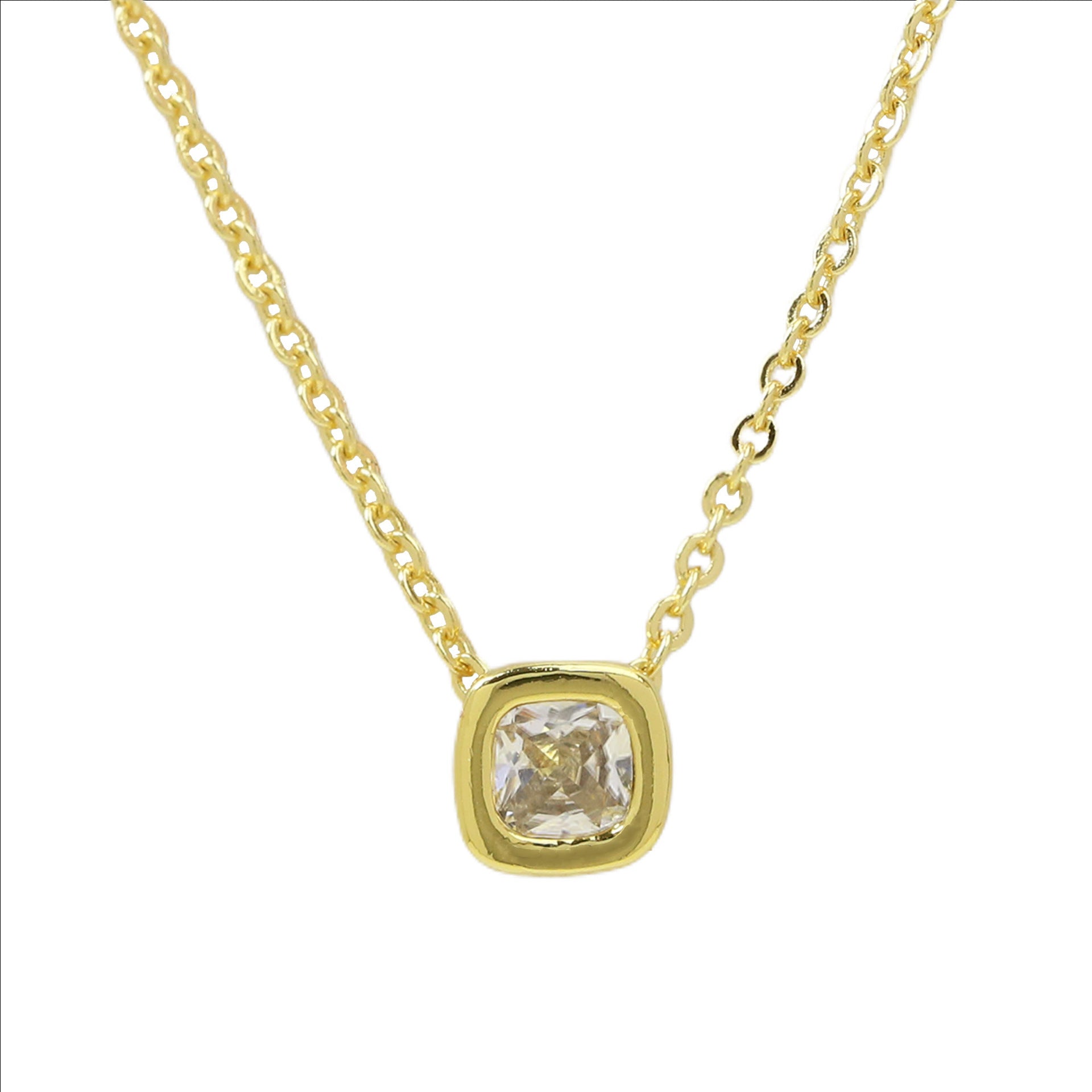 Roslyn Geometric Birthstone Necklace - April Birthstone Necklace [M06TRVO6]