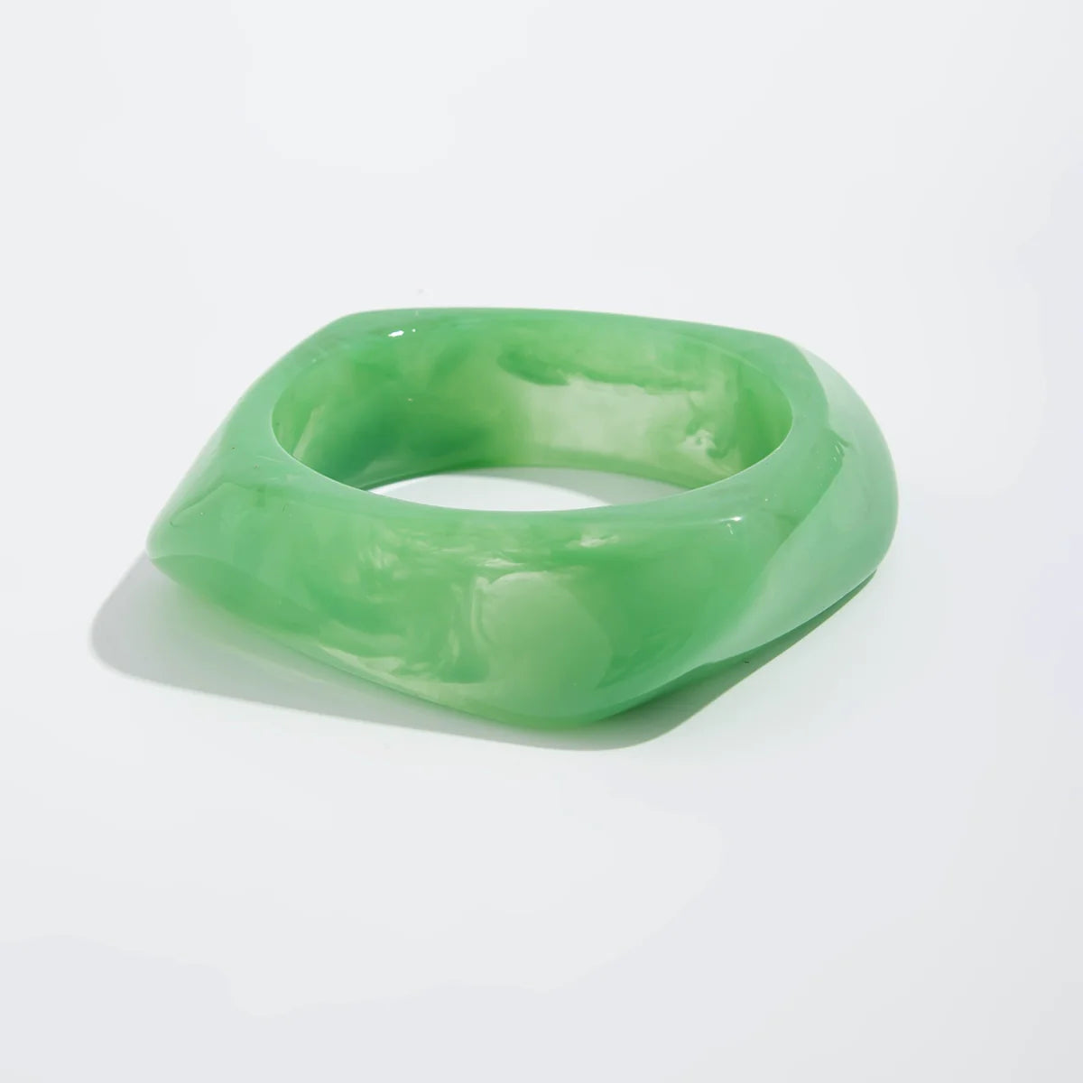 Jayleen Irregular Resin Bangle - Green