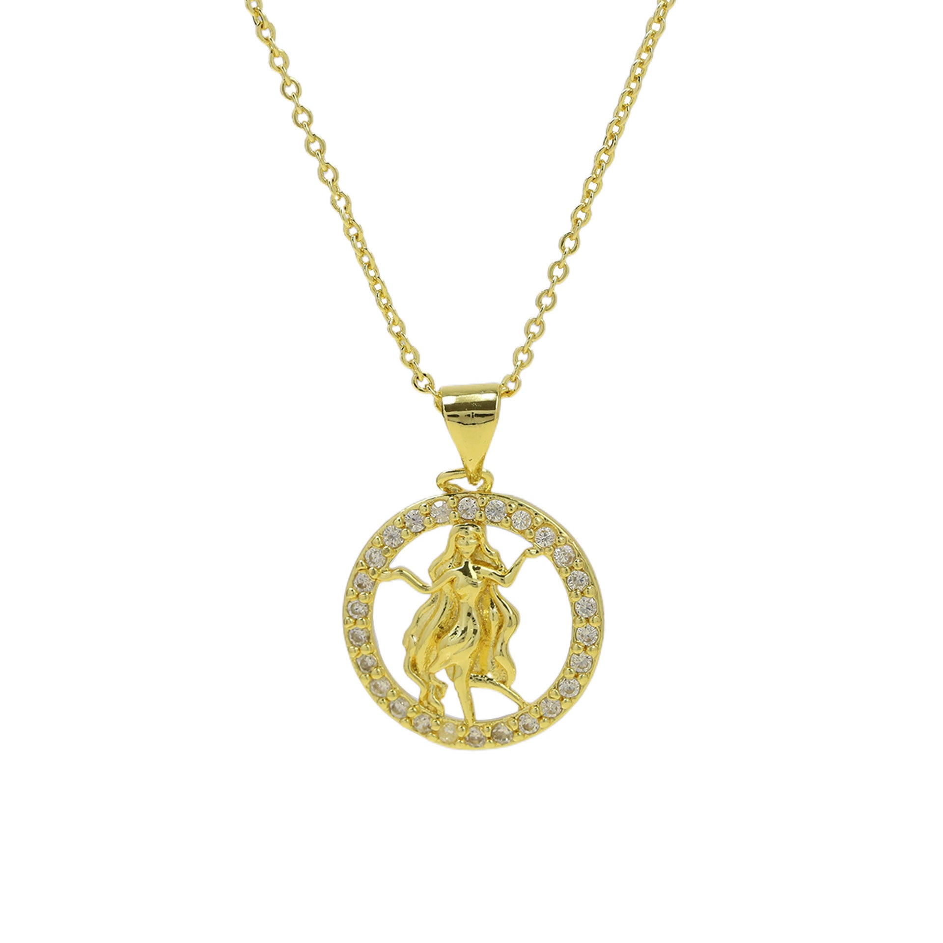 Jaylinn Zodiac Disc Necklace - Virgo [ISG9DIOE]