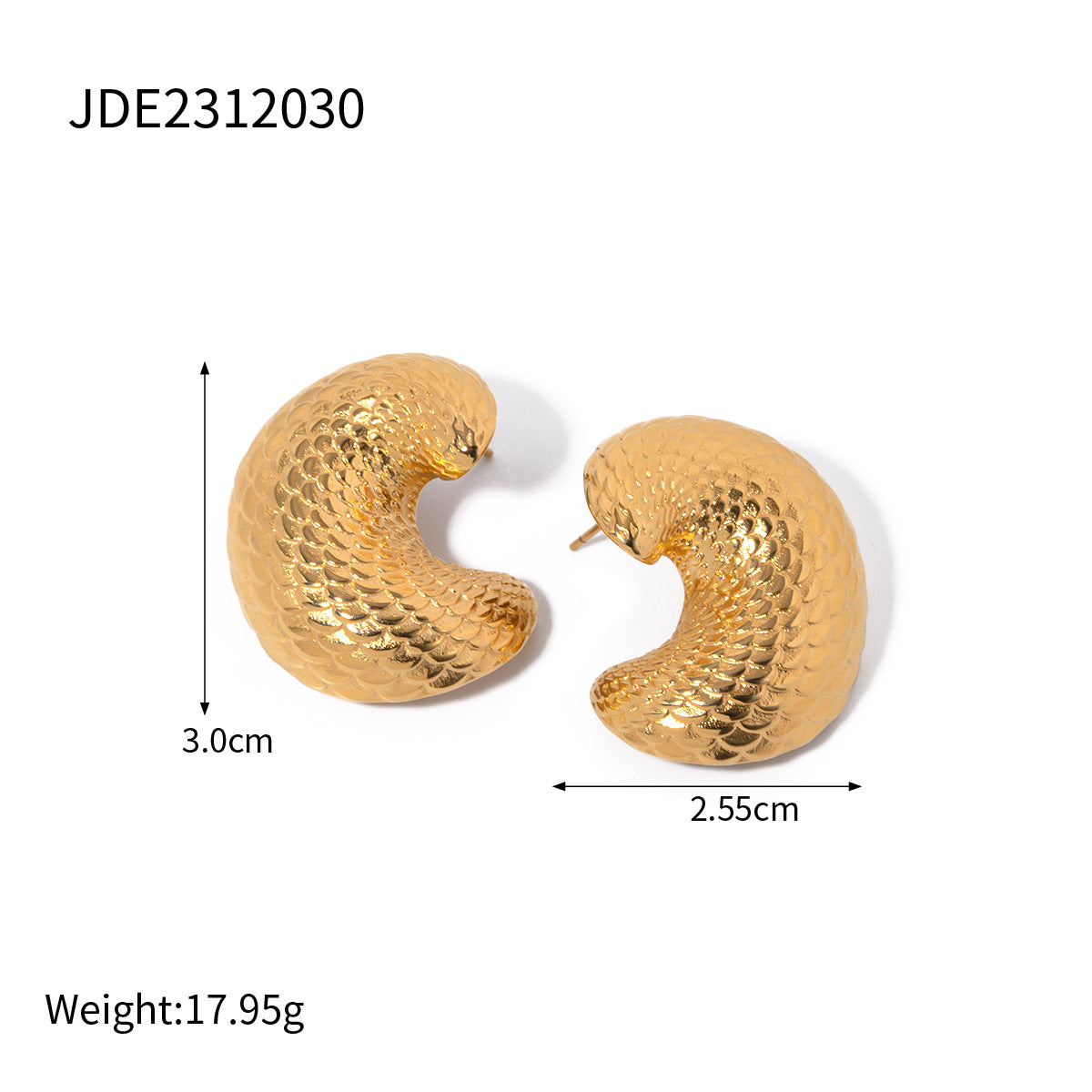Evette Fish Scale Earring Ring Set - JDE2312030 [5O6JQI15]