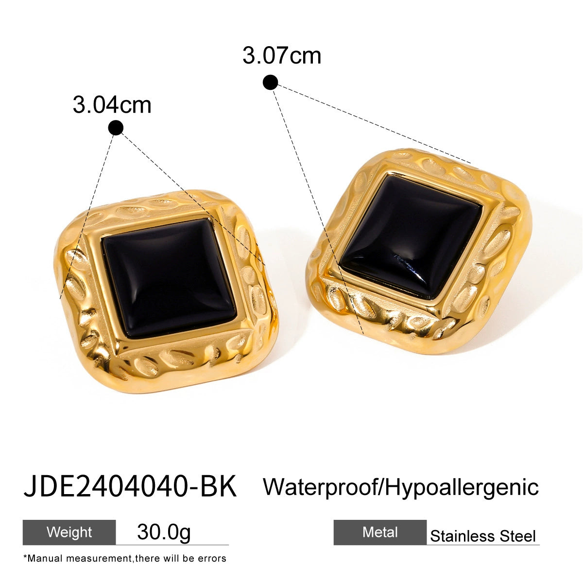 Amaryllis Oil-Drip Agate Earrings - JDE2404040-BK [MGRD2281]