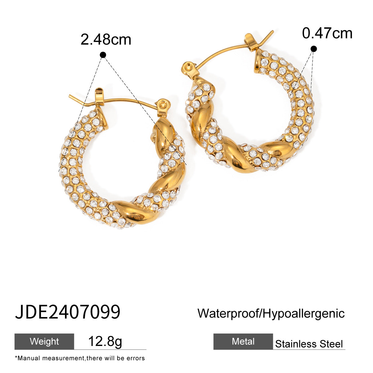 Tristen Rhinestone Hoop Earrings - JDE2407099 [R6Y7OISC]