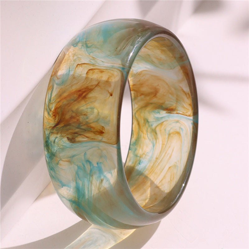 Alisia Swirl Resin Bracelet - Pink Swirl (Inner Diameter 6.7cm) [46BUEMFB]