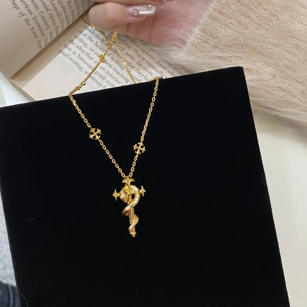 Zariya Spirit Snake Necklace Set - Spirit Snake Scepter Necklace (40+5cm) [6Z4MM7VQ]