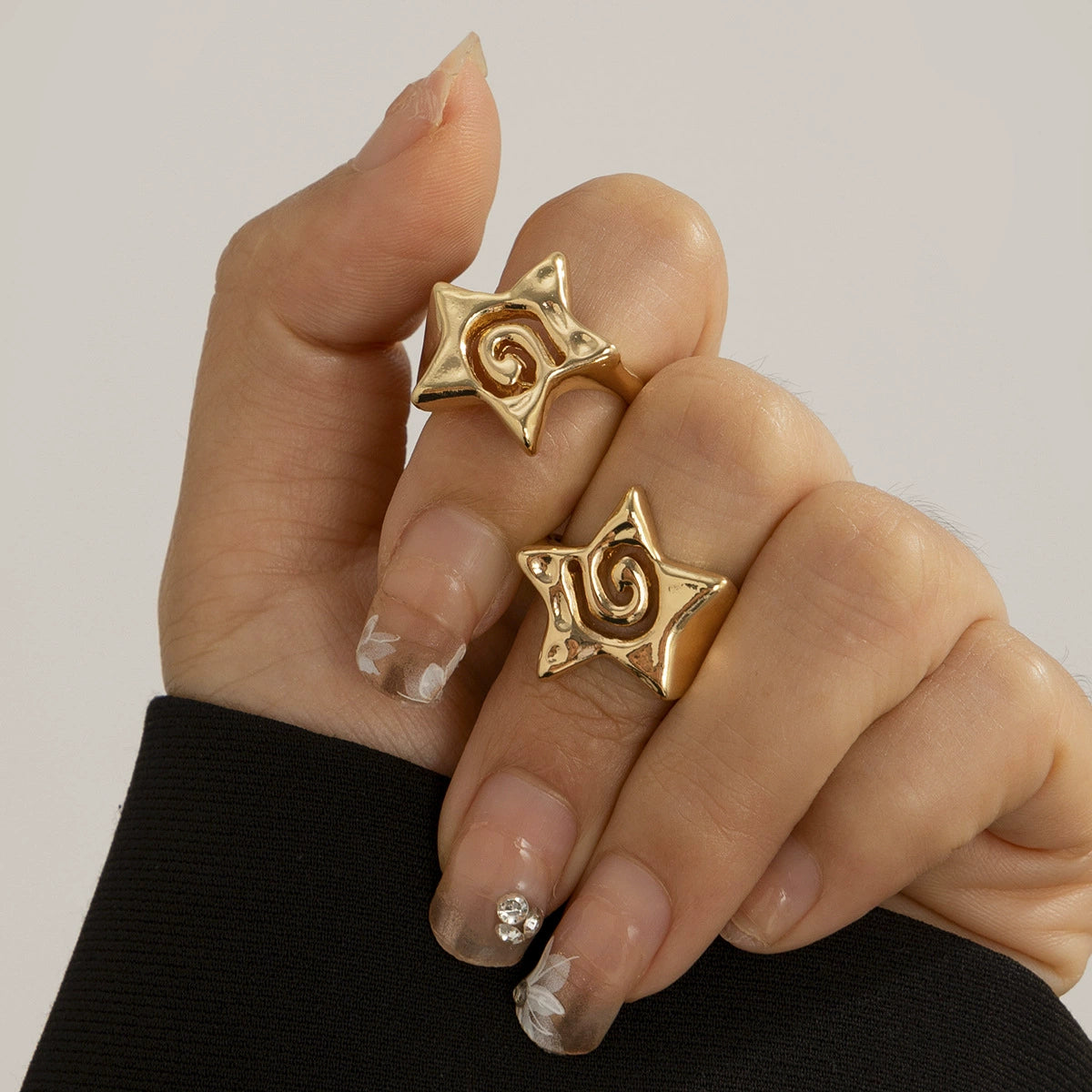 Raniyah Celestial Ring Set - Light Gold 2-Piece Set A [K3BHB3DF]