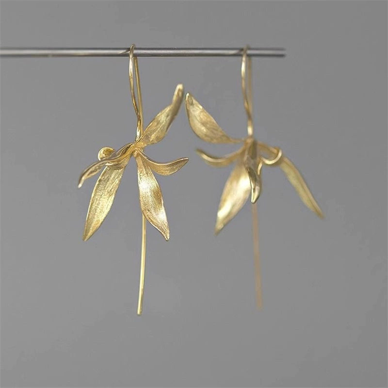 Toby Orchid Metal Studs - Gold [DPZL59KS]