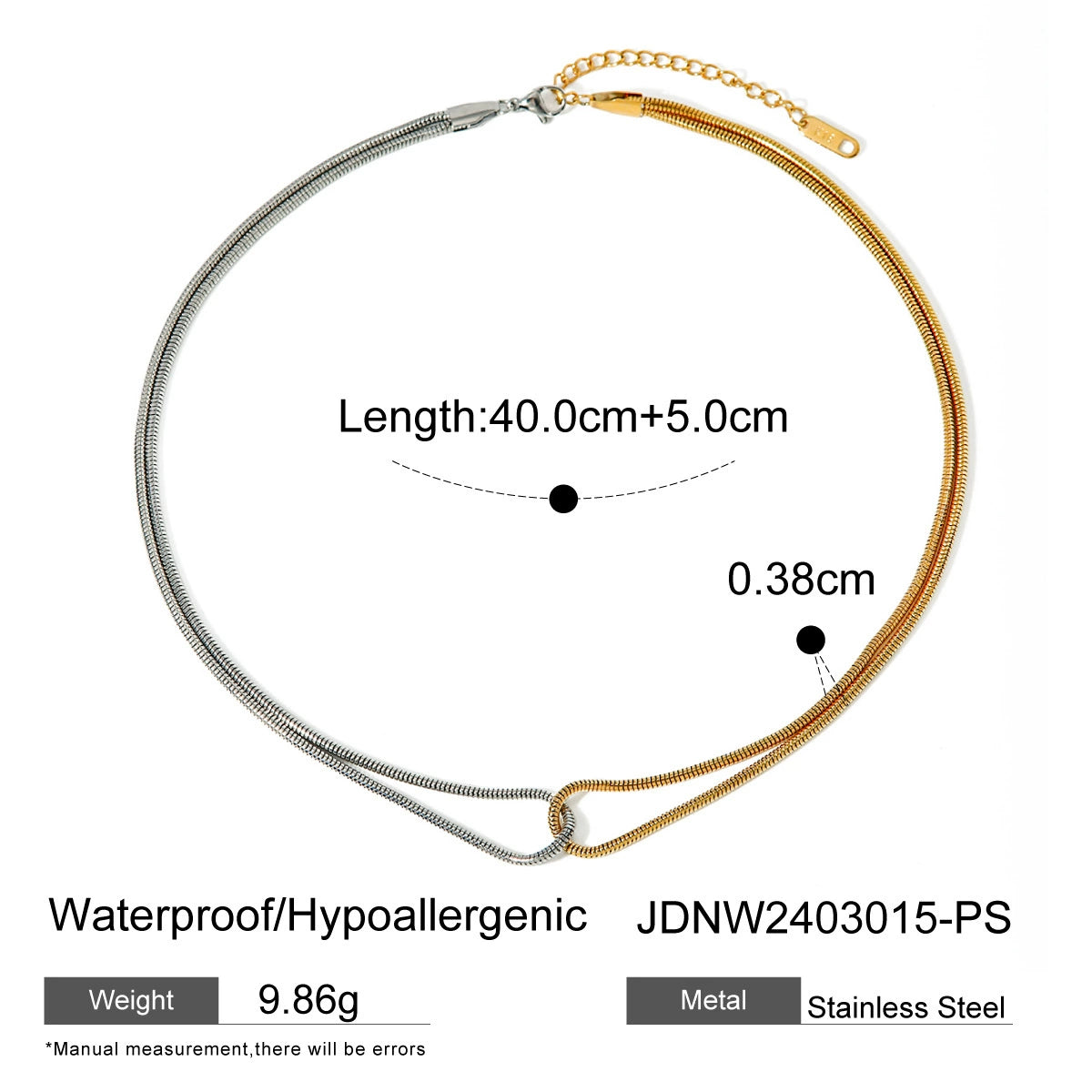 Kynslee Layered Gold Chain Necklace - Style JDNW2403015-PS [OJT9YG21]