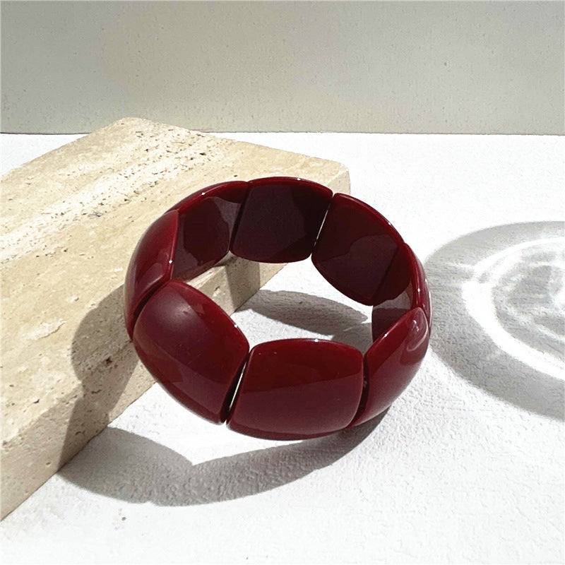 Brenlee Sculptural Resin Bangle - Burgundy Glow [FROSVX0U]