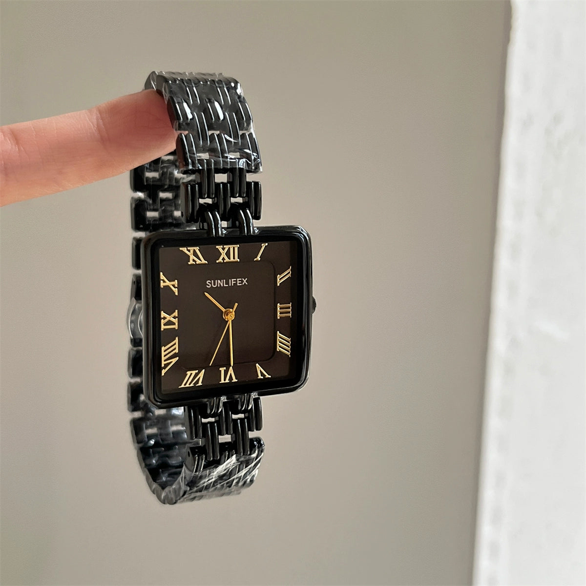 Zalaya Minimalist Square Watch - Black Band Black Dial [6ZB4J5U4]